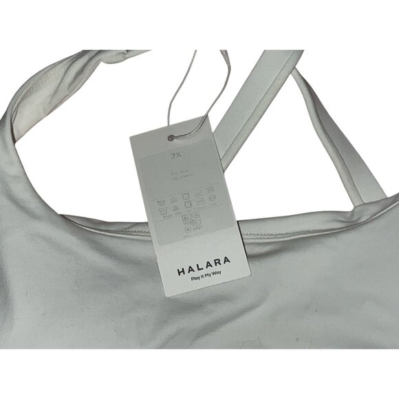 Halara NWT Crisscross Backless Cropped Yoga Plus Size Tank Top Sz 2XL Womens Whi - Picture 4 of 8